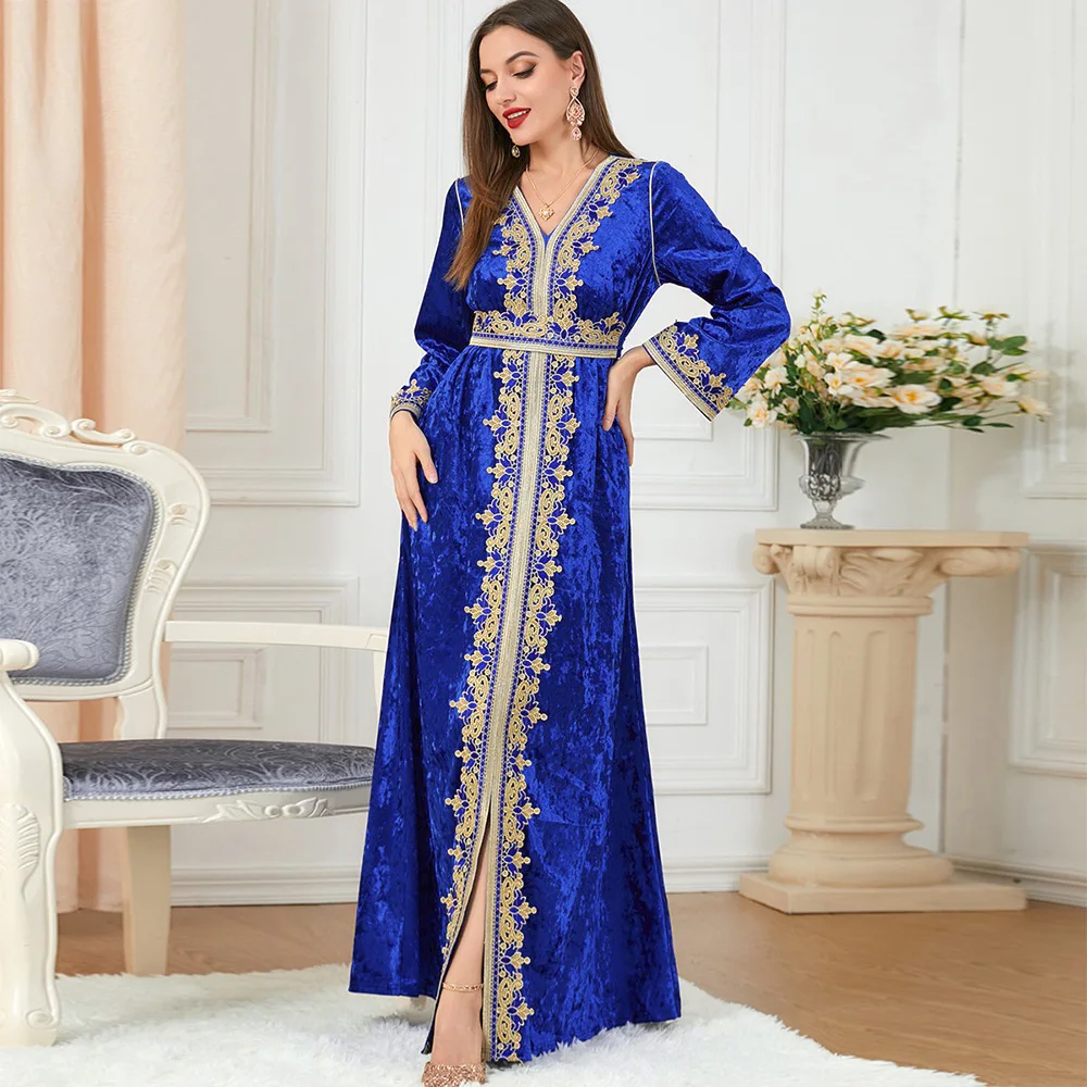 Middle East Morocco Turkey Muslim Luxury Fashion Embroidered Lace Diamond Velvet Dress Islamic Dubai Luxury Dress Robe
Middle East Morocco Turkey Muslim Luxury Fashion Embroidered Lace Diamond Velvet Dress Islamic Dubai Luxury Dress Robe