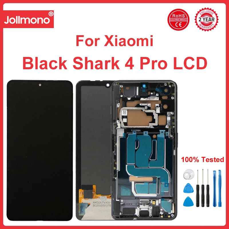 

Super AMOLED Screen for Xiaomi Black Shark 4 Pro SHARK PAR-H0 Lcd Display Touch Screen with Frame for Xiaomi Black Shark 4 Pro