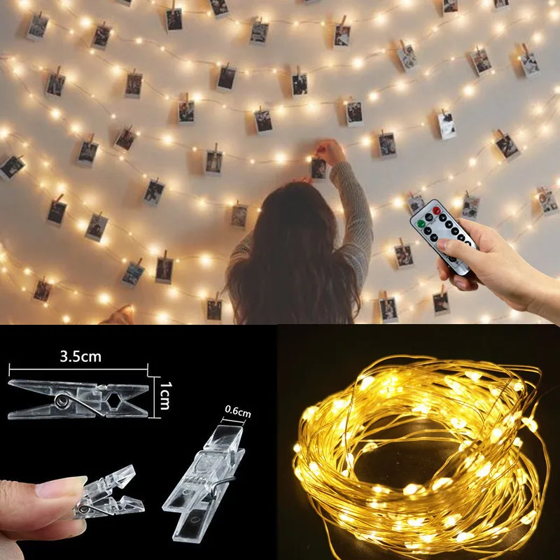 Photo Clip 8 Function Fairy Lights String Lights USB Remote Control LED Lamp Garland Christmas Holiday Decor Party Wedding Xmas
Photo Clip 8 Function Fairy Lights String Lights USB Remote Control LED Lamp Garland Christmas Holiday Decor Party Wedding Xmas