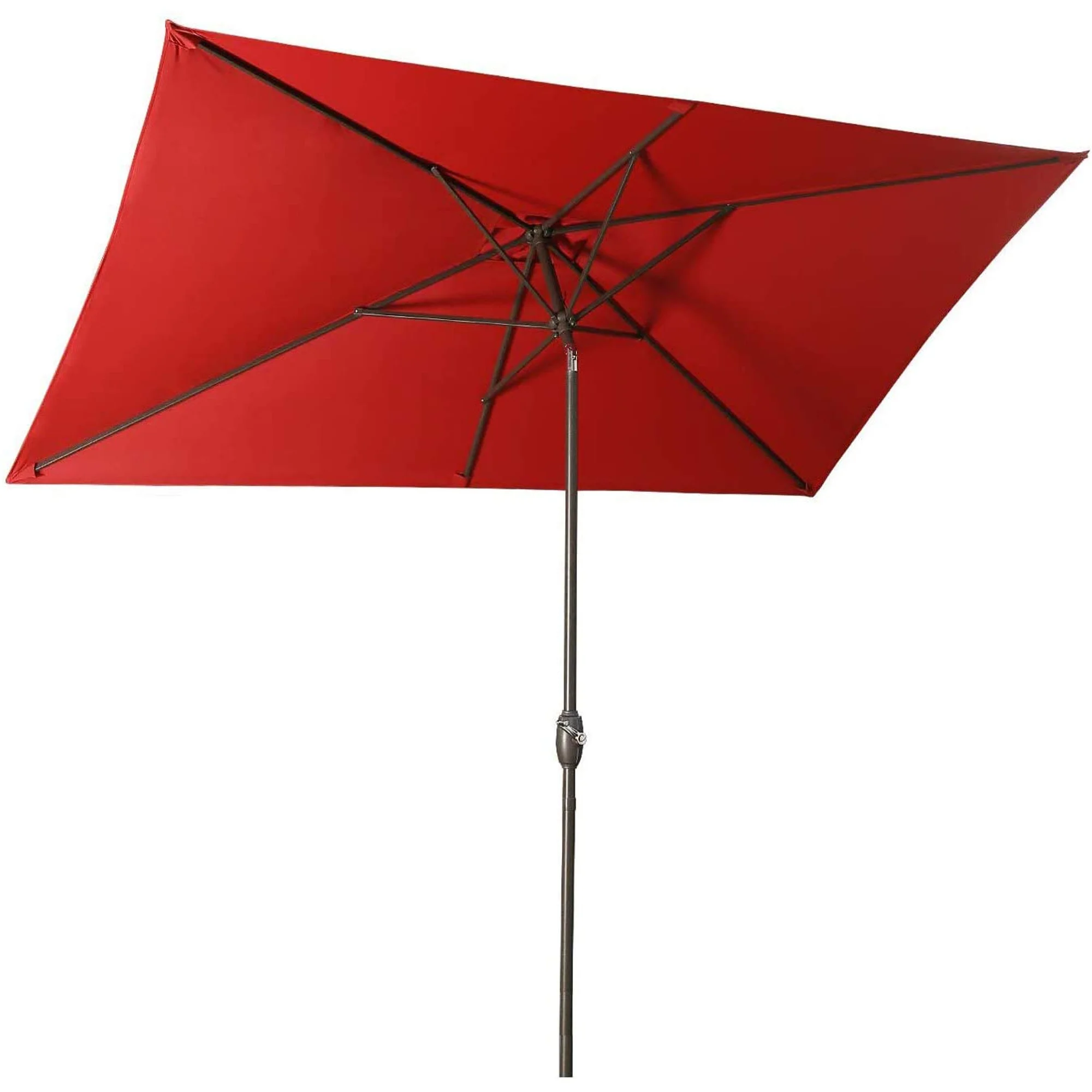 

Прямоугольный зонт для патио 6,5 футов x 10 футов с наклоном, кривошипом и 6 прочными ребрами для палубы, лужайки, бассейна в красном цвете