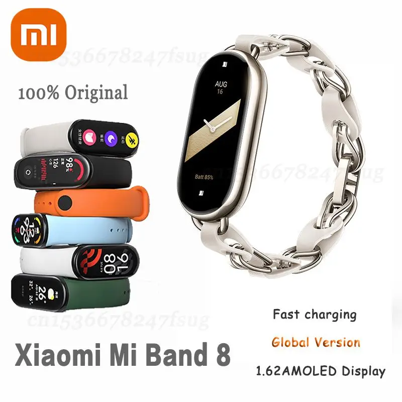 

Xiaomi Mi Band 8 Global Version Smart Bracelet AMOLED Screen Heart Rate Monitor Blood Oxygen Fitness Traker Waterproof MiBand 8