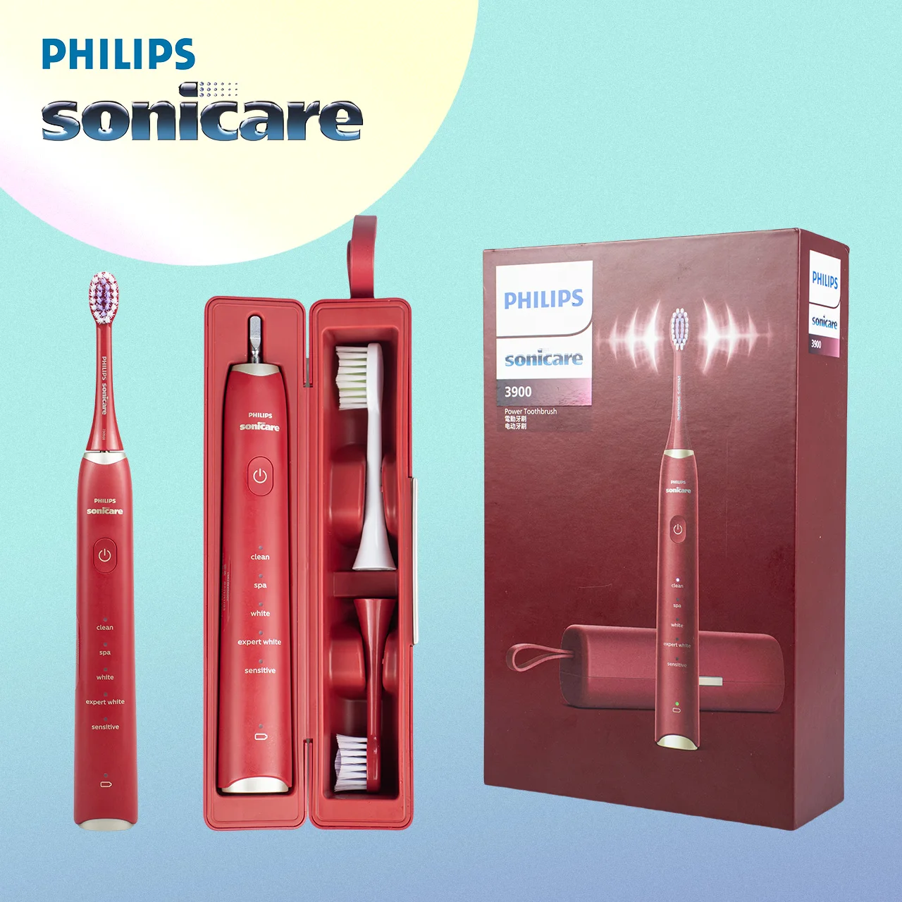 

Philips Sonicare Toothbrush Sonic electric brush for adult HX2491/02 replacement head Red