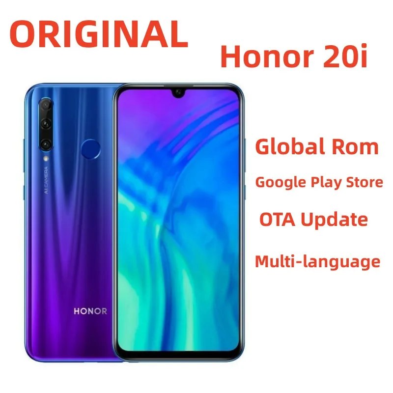 Global Rom Honor 20i Smartphone 6.21inch 3400mAh Hisilicon Kirin 710 24MP Camera Google Play Cellphone
Global Rom Honor 20i Smartphone 6.21inch 3400mAh Hisilicon Kirin 710 24MP Camera Google Play Cellphone