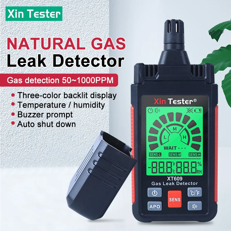 

Xin Tester XT609 цифровой детектор природного газа, анализатор горючих газов, 50-1000PPM Тестер Утечки метана