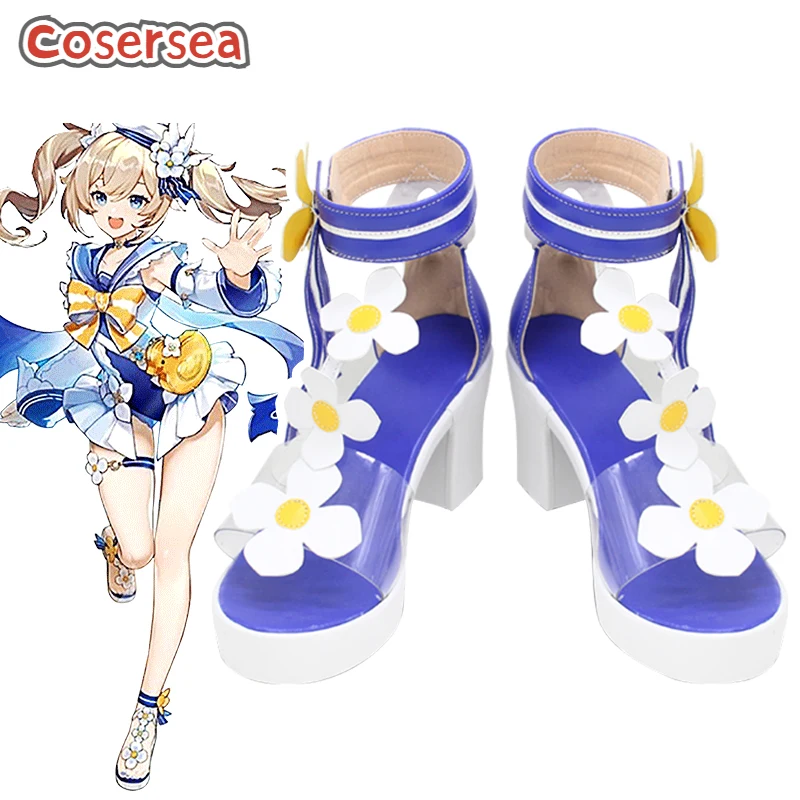 Cosersea Game Genshin Impact Barbara Cosplay Shoes Female Or Male High Heel Women Blue PU Leather Sandal Halloween 
Cosersea Game Genshin Impact Barbara Cosplay Shoes Female Or Male High Heel Women Blue PU Leather Sandal Halloween