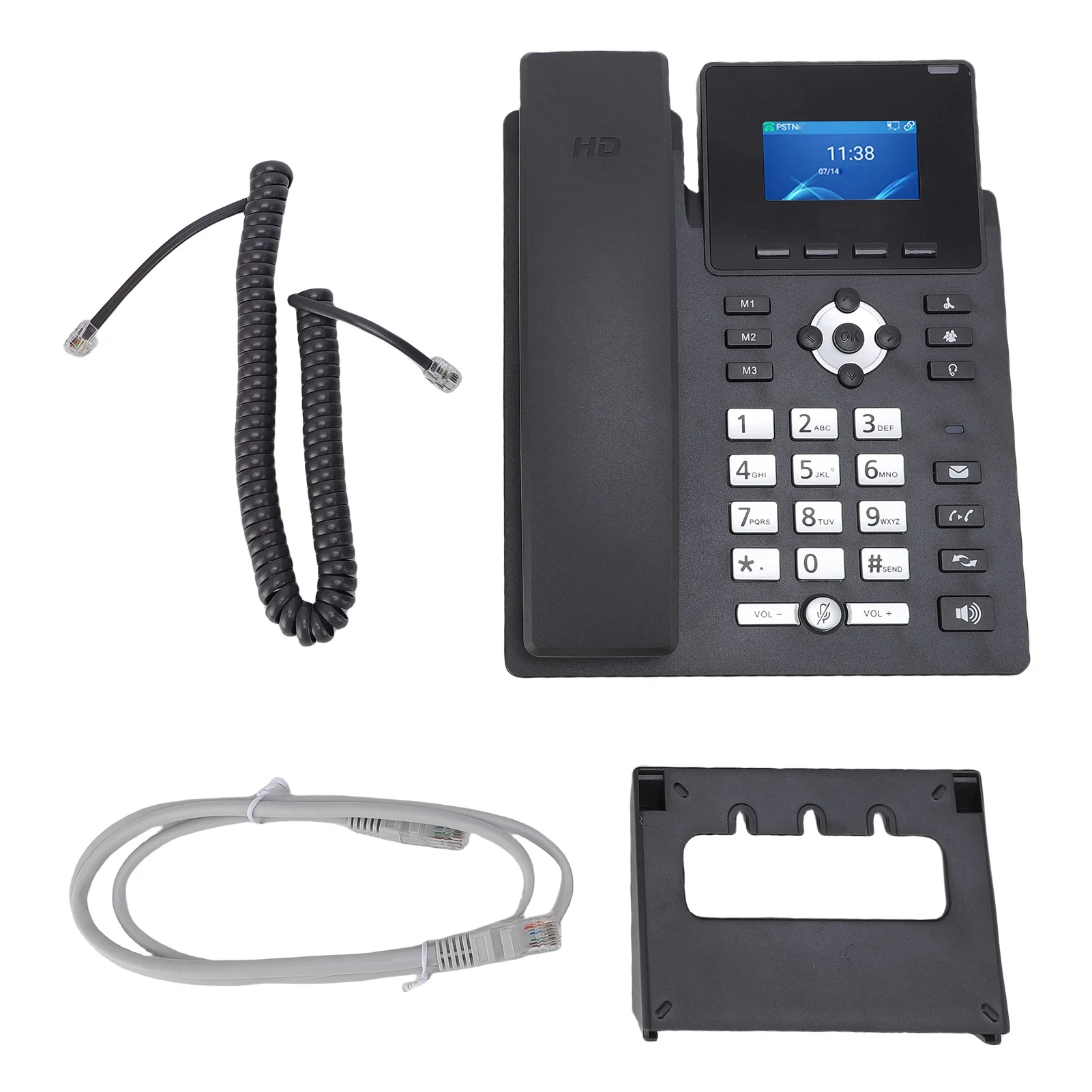 S2c4c603ff08a425d9e7d5cf039d23cf2F IP Phone Business IP Phone IP Phone VoIP Accounts 2.4 Inch Color Display Dual Port Gigabit Ethernet Desktop Business Media Phone