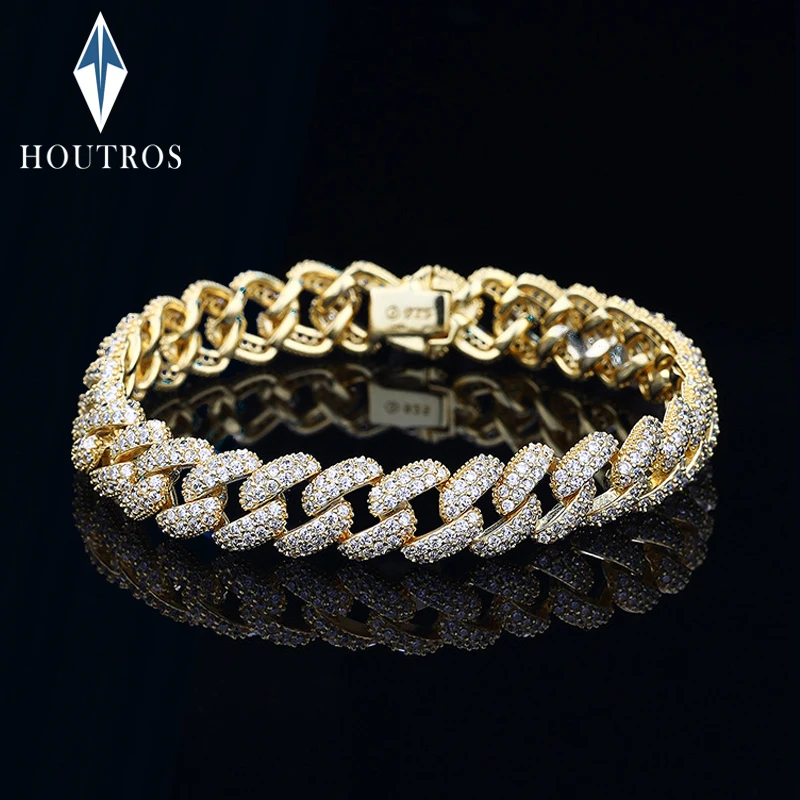 Houtros 8mm Cuban Bracelet For Men 925 Sterling Silver Plated 18K Gold Full High Carbon Diamond Hip Hop Link Chain Fine Jeweley
Houtros 8mm Cuban Bracelet For Men 925 Sterling Silver Plated 18K Gold Full High Carbon Diamond Hip Hop Link Chain Fine Jeweley