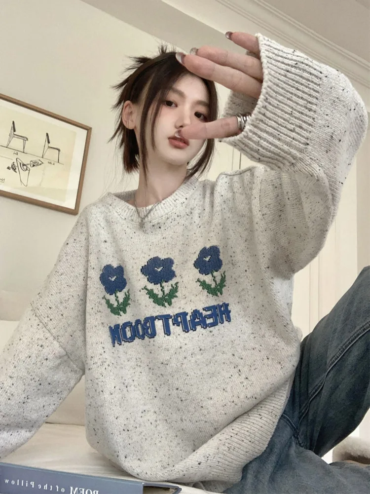 Chic Floral Sweater for Women 2023 Fall Winter Fashion Casual Pullovers Vintage O Neck Long Sleeve Oversized Knitted Jumpers
Chic Floral Sweater for Women 2023 Fall Winter Fashion Casual Pullovers Vintage O Neck Long Sleeve Oversized Knitted Jumpers