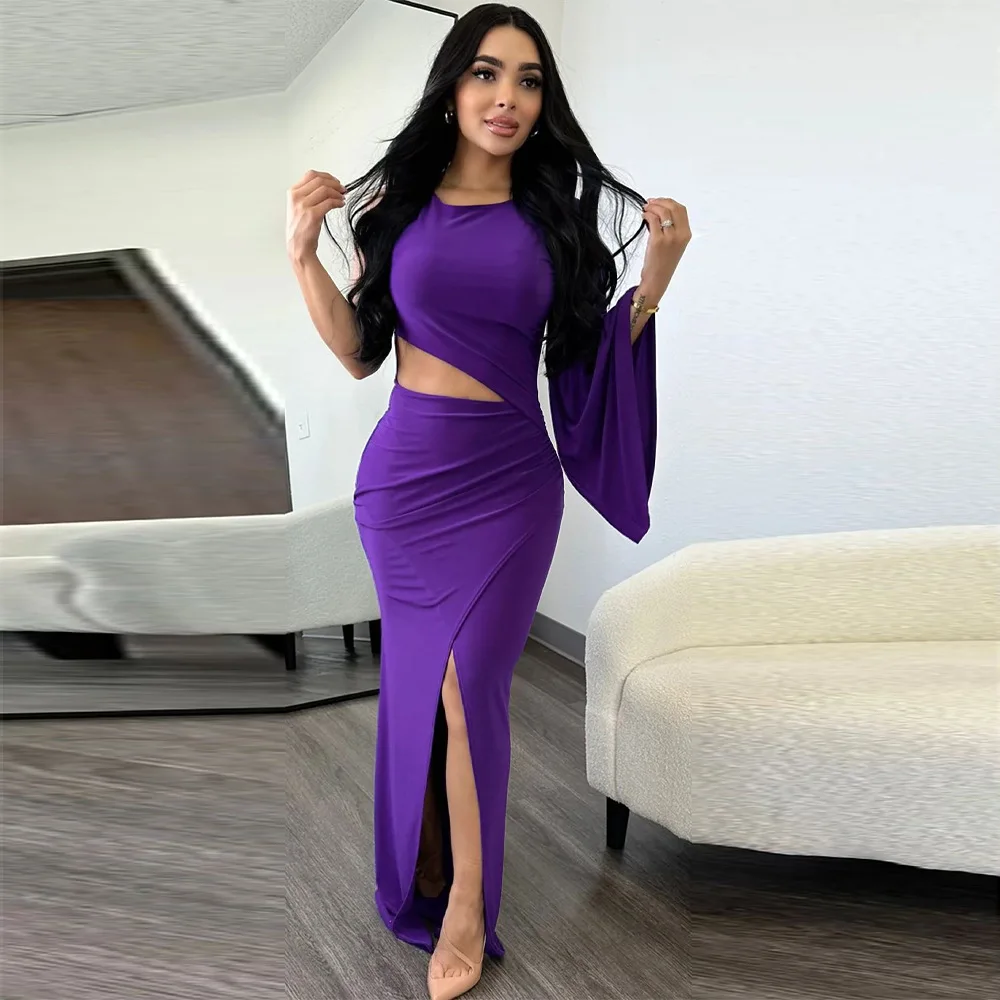 Cutubly Purple Maxi Dress Sexy Cutout Waist One Shoulder High Side Split Bodycon Dresses New Elegant Party Club Birthday Vestido
Cutubly Purple Maxi Dress Sexy Cutout Waist One Shoulder High Side Split Bodycon Dresses New Elegant Party Club Birthday Vestido