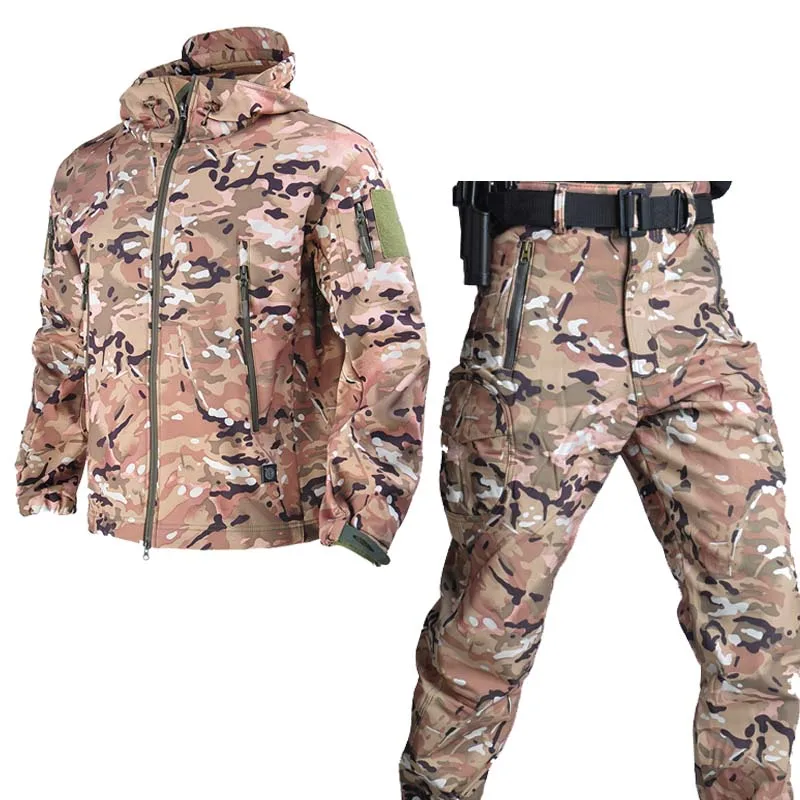 Tactical Suits Elastic Army Outfit Men Clothing Fleece Jackets Waterproof Hiking Pants Camping Tracksuits Hood Coat Thermal New
Tactical Suits Elastic Army Outfit Men Clothing Fleece Jackets Waterproof Hiking Pants Camping Tracksuits Hood Coat Thermal New