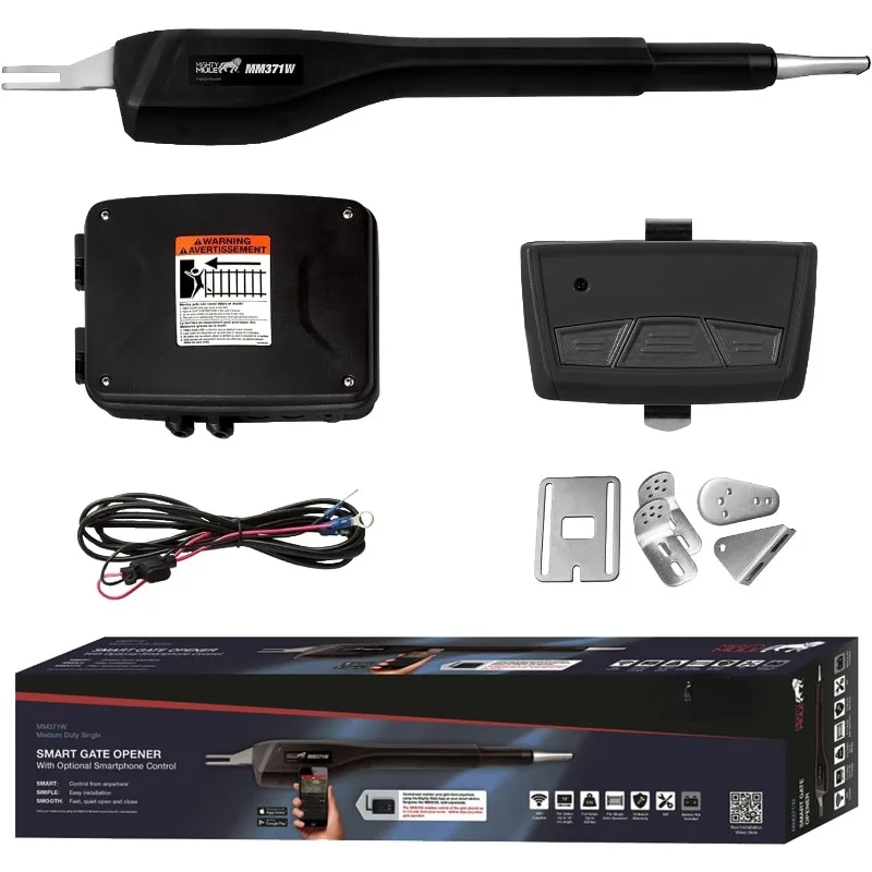 MM371W Automatic Gate Opener, Smart and Solar Ready, Includes Gate Opener Remote and More-Up to 16ft Long or 550lb, Black
MM371W Automatic Gate Opener, Smart and Solar Ready, Includes Gate Opener Remote and More-Up to 16ft Long or 550lb, Black