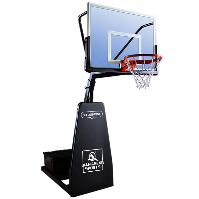 

Factory supply professional tempered glass Height Adjustable Basketball Hoop Stand Backboard Heavy Duty Portable system