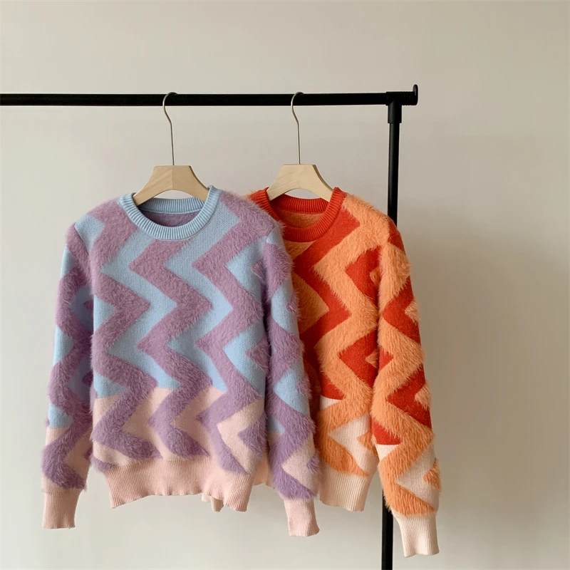 2023 Spring New Sweater Striped Wavy Mink Hair Fur Knitwear Design Sense Stylish Female Clothing Free Shipping
2023 Spring New Sweater Striped Wavy Mink Hair Fur Knitwear Design Sense Stylish Female Clothing Free Shipping