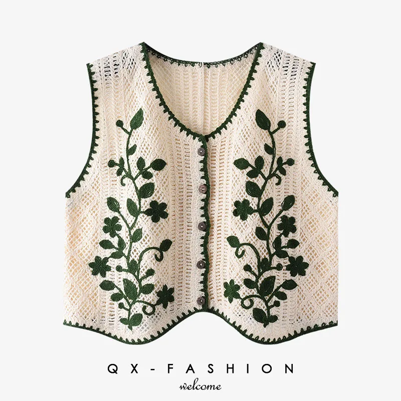 Niche designer retro fun wear sweet cool style Sen retro leaf hook flower hollow out thin short knit cardigan vest
Niche designer retro fun wear sweet cool style Sen retro leaf hook flower hollow out thin short knit cardigan vest