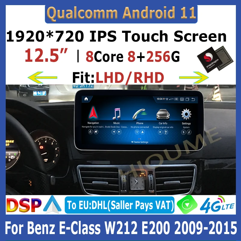 12.5" Android 11 Qualcomm 8+256G Car Multimedia Player GPS Radio for Mercedes Benz E Class W212 E200 E230 E260 E300
12.5" Android 11 Qualcomm 8+256G Car Multimedia Player GPS Radio for Mercedes Benz E Class W212 E200 E230 E260 E300
