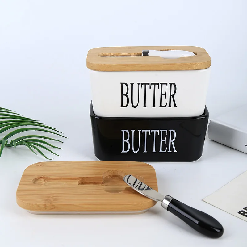 Jaswehome Butter Keeper Container&Knife Butter Dish Lid Ceramics Silicone Sealing Butter Dishes With Bamboo Covers Good Gift
Jaswehome Butter Keeper Container&Knife Butter Dish Lid Ceramics Silicone Sealing Butter Dishes With Bamboo Covers Good Gift