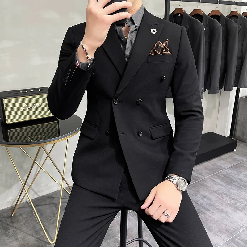 Plus Size 7XL 6XL Men Slim Double-breasted Suit Groom Business Casual Tuxedo Blazers Pant 2pc Casual Wedding Social Tuxedo Dress
Plus Size 7XL 6XL Men Slim Double-breasted Suit Groom Business Casual Tuxedo Blazers Pant 2pc Casual Wedding Social Tuxedo Dress
