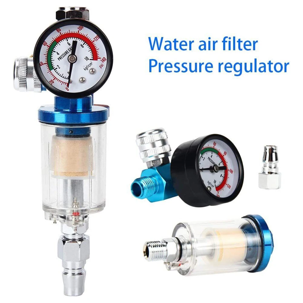 

1/4 Inch Car Air Compressor Oil Water Separator For Spray Machine Air Pressure Regulator Gauge Oil Water Separator Filter PF20