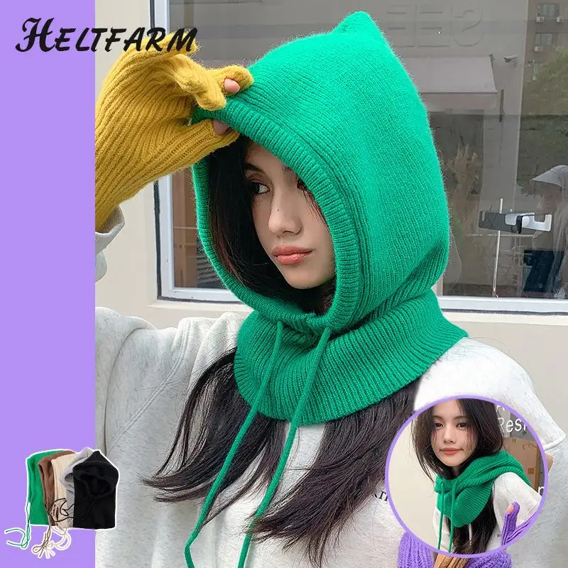 Winter Balaclava Hats Unisex Knitted Hooded Caps Outdoor Warmer Drawstring Hats Neck Collar Beanies Cap
Winter Balaclava Hats Unisex Knitted Hooded Caps Outdoor Warmer Drawstring Hats Neck Collar Beanies Cap