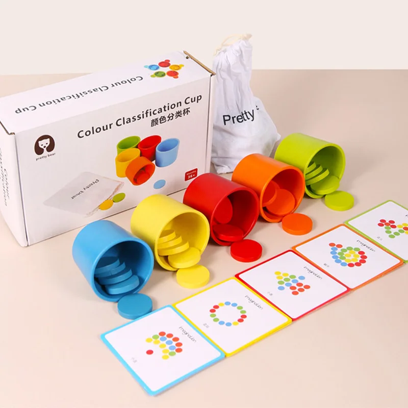 Montessori Wooden Counting Cognition Color Classification Cup Kindergarten Board Game Early Learning Puzzle Toy for Children
Montessori Wooden Counting Cognition Color Classification Cup Kindergarten Board Game Early Learning Puzzle Toy for Children