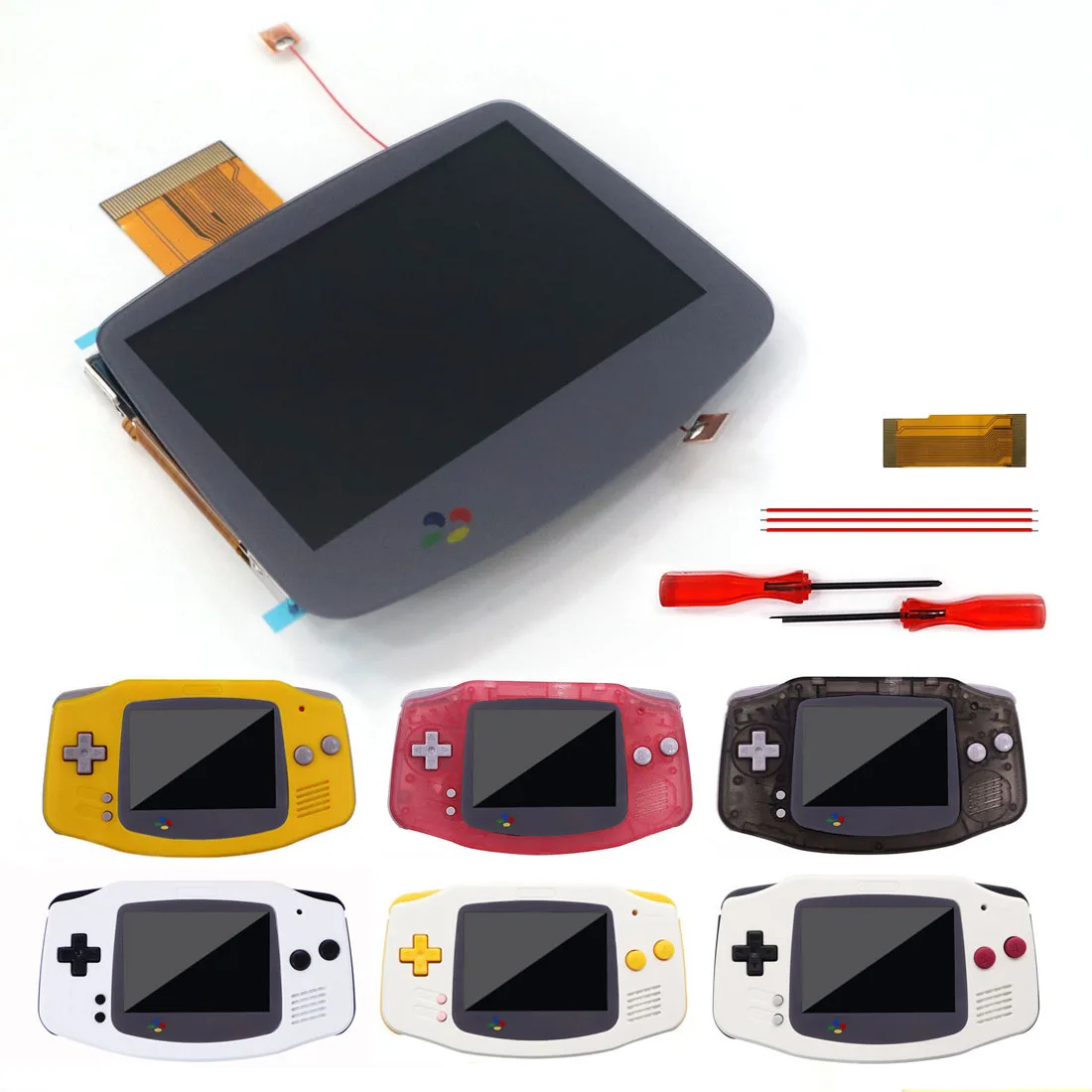 

Gray Lens V5 Laminated Drop In 3.0" IPS 720X480 Backlight Retro Pixel LCD KIT For Game Boy Advance GBA With Housing Shell