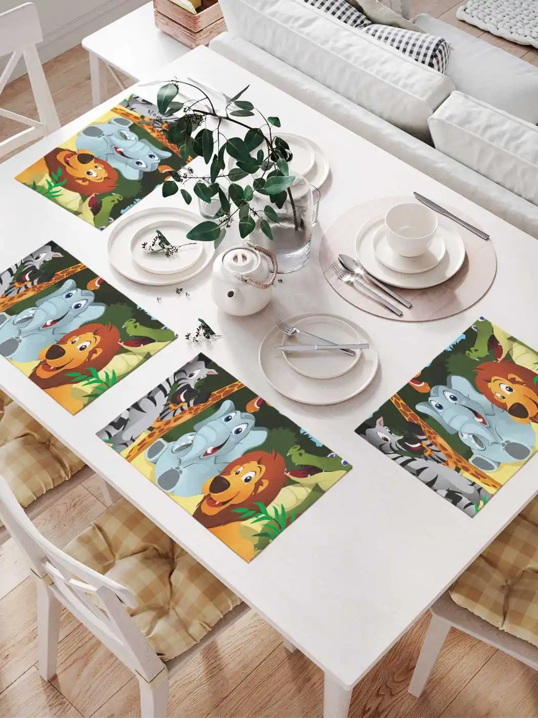 Фото Set of napkins &quotJapanese fish" for table setting | 32x46 cm 4 things. Joyarty decor home textile Dinner Towel Serving Party Non-slip Coaster