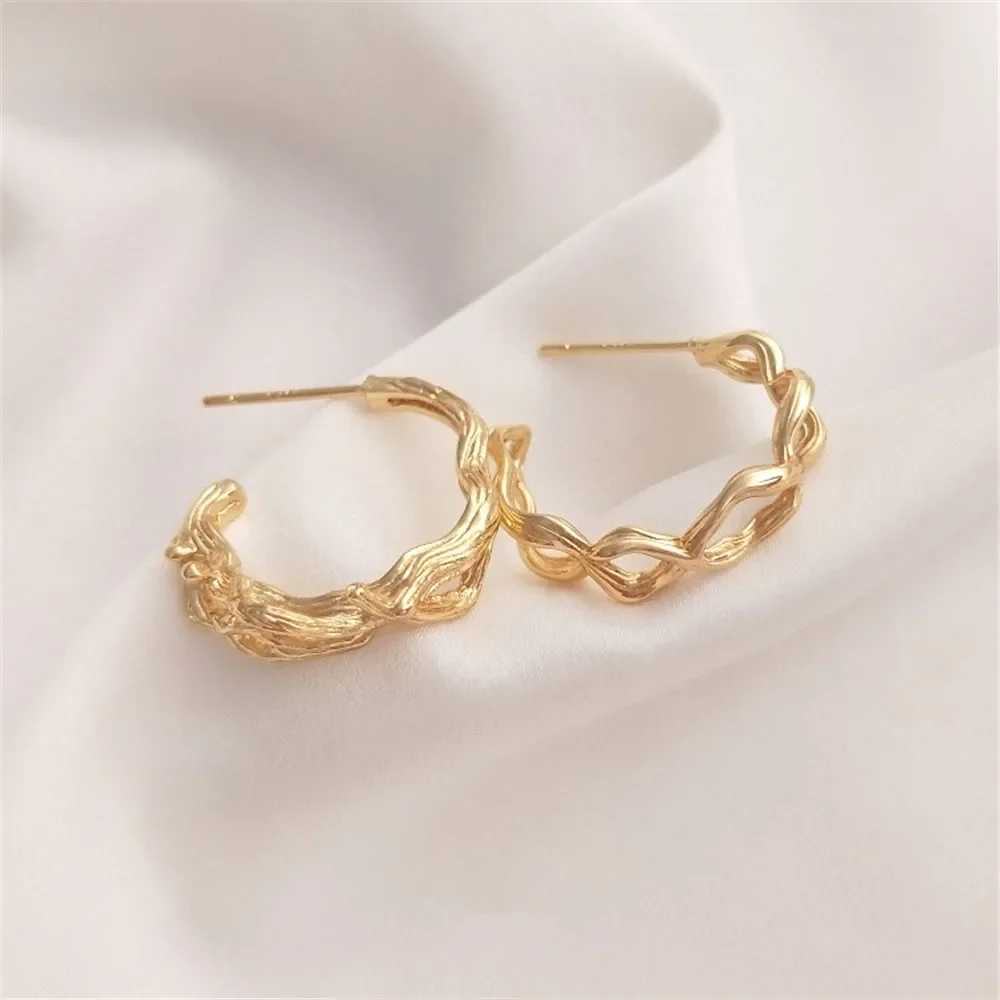 14K Gold Plated Fashionable and creative branch C-type earrings 925 silver needle high quality female earrings
14K Gold Plated Fashionable and creative branch C-type earrings 925 silver needle high quality female earrings