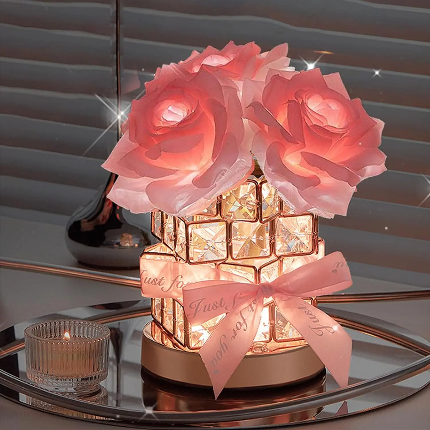 LED Creative Crystal Rose Nightstand Table Lamp Rechargeable Bedroom Bedside Decorative Flower Lamp Girl Valentine's Day Gift
LED Creative Crystal Rose Nightstand Table Lamp Rechargeable Bedroom Bedside Decorative Flower Lamp Girl Valentine's Day Gift
