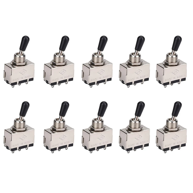 10Pc Guitar 3 Way Toggle Switch, Enclosed 3 Way Selector Switch With Tip Knob Replacement Part For Lp Electric Guitar
10Pc Guitar 3 Way Toggle Switch, Enclosed 3 Way Selector Switch With Tip Knob Replacement Part For Lp Electric Guitar