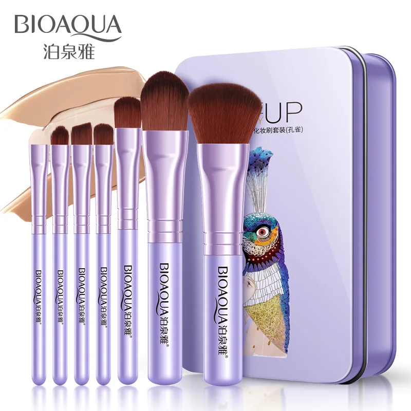 

BIOAQUA 7PCS/sets Women Facial Makeup Brushes Set Face Cosmetic Beauty Eye Shadow Foundation Blush Brush Portable Makeup Tools