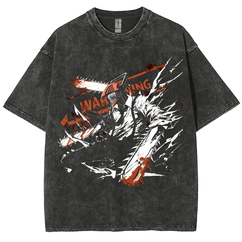 Japanese Anime Y2K Washed Tshirt, Chainsaw Denji Man Warning, Oversized Streetwear Vintage Washed Short T-shirts For Men Women
Japanese Anime Y2K Washed Tshirt, Chainsaw Denji Man Warning, Oversized Streetwear Vintage Washed Short T-shirts For Men Women