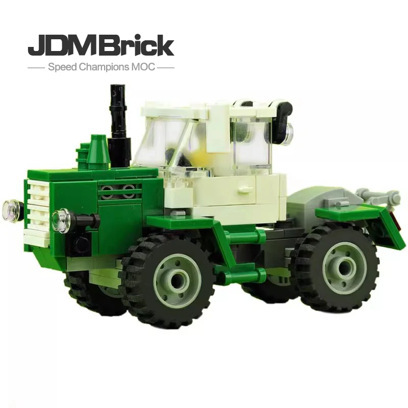 

Creative brick and building block toys MOC-15743 children's puzzle assembly small particle city series green tractor model set