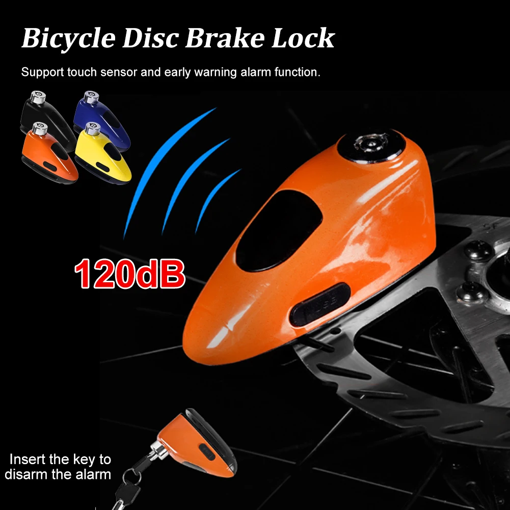 Bicycle Alarm Disc Brake Lock with 120db Sound Alarm Anti-Theft 7mm Pin Security Brake Rotors Padlock for Motorcycles Bicycles
Bicycle Alarm Disc Brake Lock with 120db Sound Alarm Anti-Theft 7mm Pin Security Brake Rotors Padlock for Motorcycles Bicycles