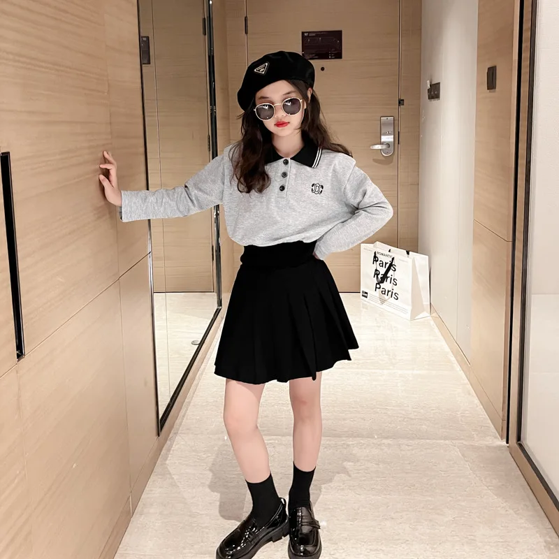 Girls Pullover Set Spring Autumn Polo Collar Sweatshirt 2pcs Kids Fashion Flared Pants Casual Suit Teen Short Skirt Outfit 4-14Y
Girls Pullover Set Spring Autumn Polo Collar Sweatshirt 2pcs Kids Fashion Flared Pants Casual Suit Teen Short Skirt Outfit 4-14Y