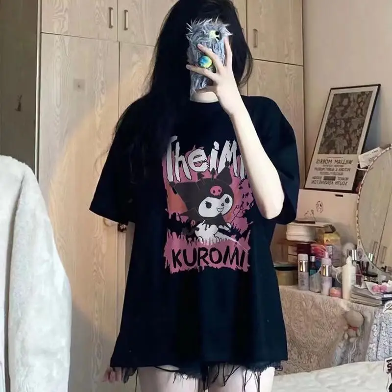 Футболка Sanrio с аниме Kuromi, топы, рубашки, одежда для девушек, футболка с коротким рукавом для девочек, летняя детская одежда для девочек
Футболка Sanrio с аниме Kuromi, топы, рубашки, одежда для девушек, футболка с коротким рукавом для девочек, летняя детская одежда для девочек