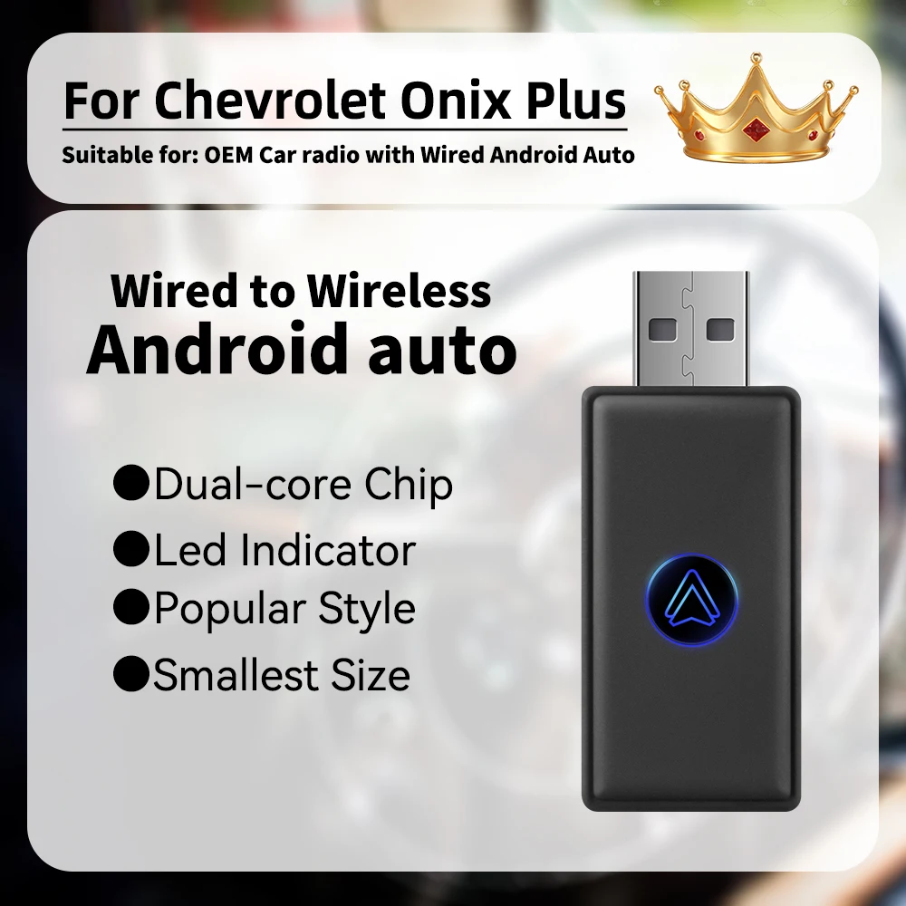 

Mini Android Auto Wireless Adapter Newest Smart AI Box for Chevrolet Onix Plus Car OEM Wired Android Auto to Wireless USB Dongle