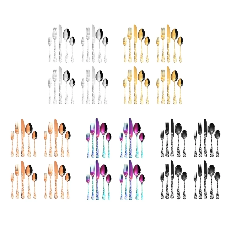 20Pcs Stainless Steel Cutlery Set Unique Floral Dinnerware Set Kitchen Tableware Set Knife Fork Spoon Dinner Set
20Pcs Stainless Steel Cutlery Set Unique Floral Dinnerware Set Kitchen Tableware Set Knife Fork Spoon Dinner Set