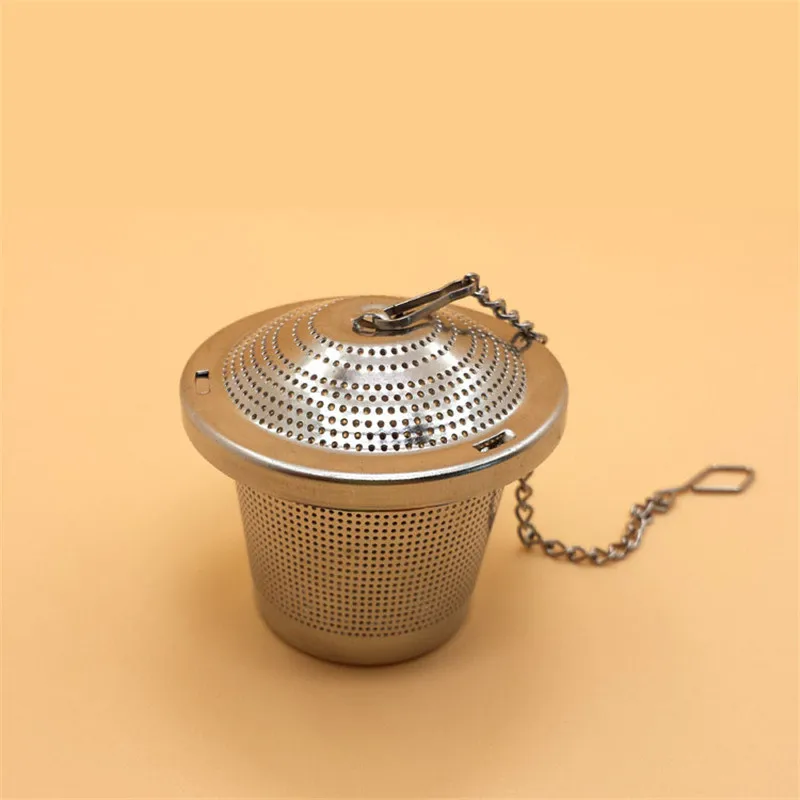 

304 Stainless Steel Tea Ball Strainer Soup Seasonings Spice Separated Basket Filter Cooking Infuser With Chain Hook