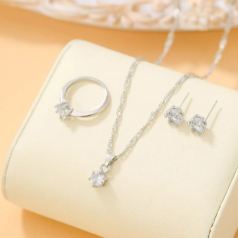 4PCS Set Gold-Color Simple Jewelry Set Of Ring Earrings And Pendant Necklace For Women Elegance Exquisite Jewelry Set 9 Mallzona S2c6b1fb6d8164471ab92b2aa3a6138a8F 4PCS Set Gold-Color Simple Jewelry Set Of Ring Earrings And Pendant Necklace For Women Elegance Exquisite Jewelry Set Mallzona