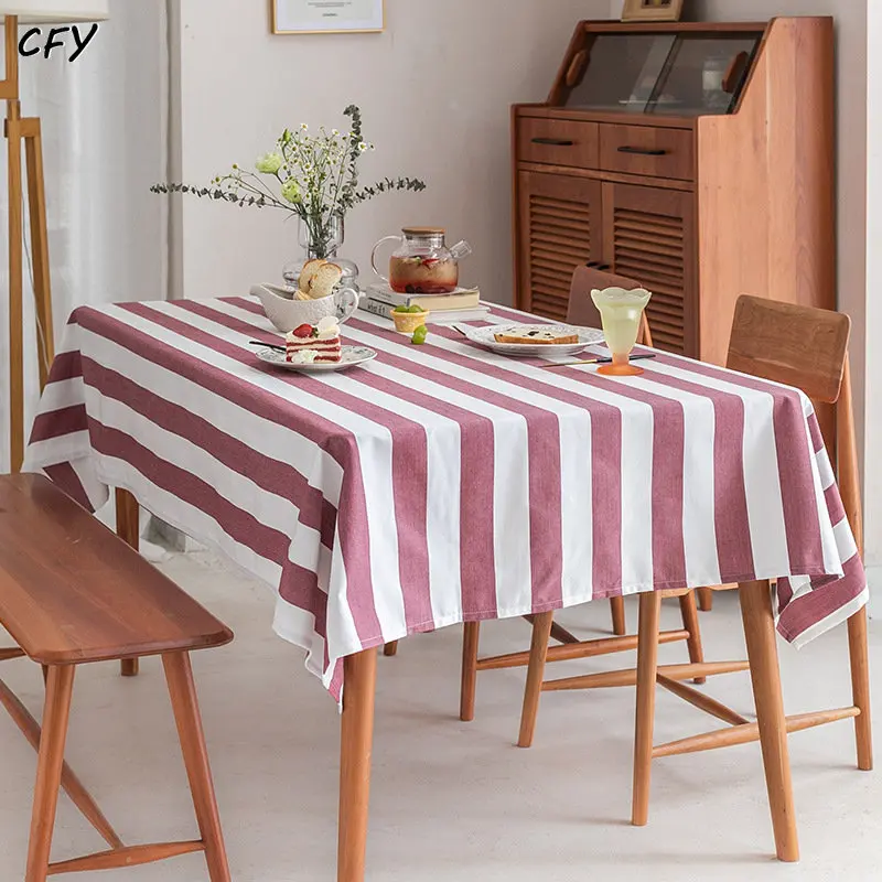 Cotton Linen Modern Stripe Rectangular Tablecloth Dustproof Thicken Rectangular Wedding Dining Table Cover Tea Table Cloth
Cotton Linen Modern Stripe Rectangular Tablecloth Dustproof Thicken Rectangular Wedding Dining Table Cover Tea Table Cloth