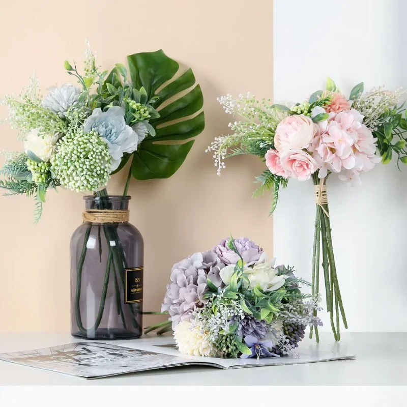 Hydrangea Rose Silk Artificial Flowers Fake Bouquet Flower Arrangements for Home Bride Wedding Party Supplies Decor Accessories
Hydrangea Rose Silk Artificial Flowers Fake Bouquet Flower Arrangements for Home Bride Wedding Party Supplies Decor Accessories