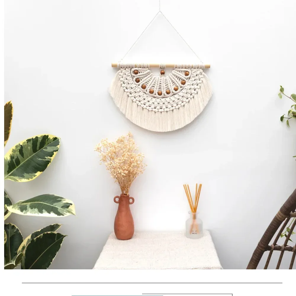 Bohemian Chic Macrame Wall Tapestry - Handwoven Cotton Rope Art for Modern Boho Living 13 S2c6d77bcf38b4662abec7f2175bce190O