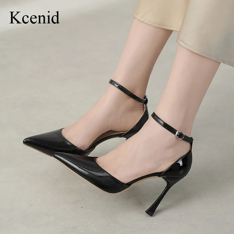 Kcenid Fashion Patent Leather Summer Pointed Toe Wedding Shoes Woman Pumps Thin High Heels Ankle Buckle Stripper Party Shoes
Kcenid Fashion Patent Leather Summer Pointed Toe Wedding Shoes Woman Pumps Thin High Heels Ankle Buckle Stripper Party Shoes
