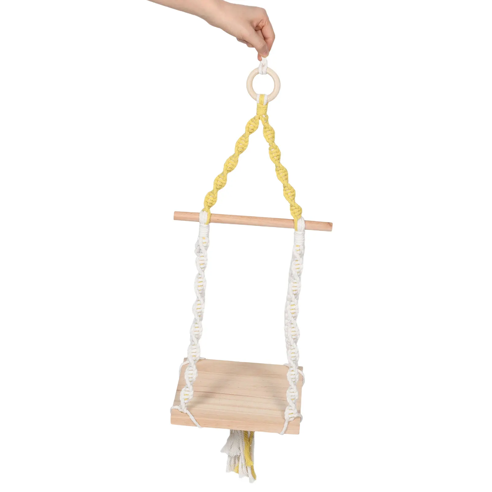 Cotton Rope Macrame Plant Shelf - Vintage Boho Wall Storage 1 S2c706f592edd41e0b70d891f56953b311