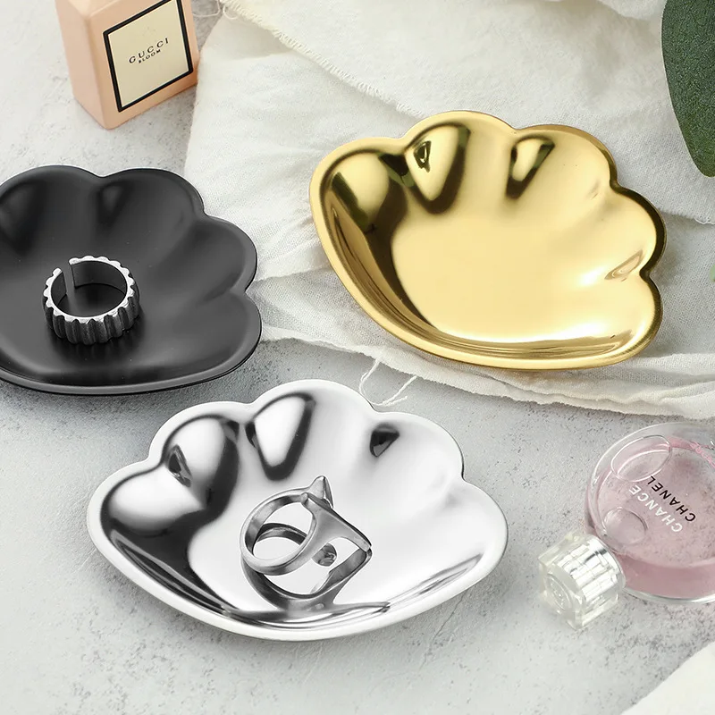 

Instagram Korean Style Stainless Steel Shell Jewelry Plate, Cosmetic Storage Plate, Household Metal Tray