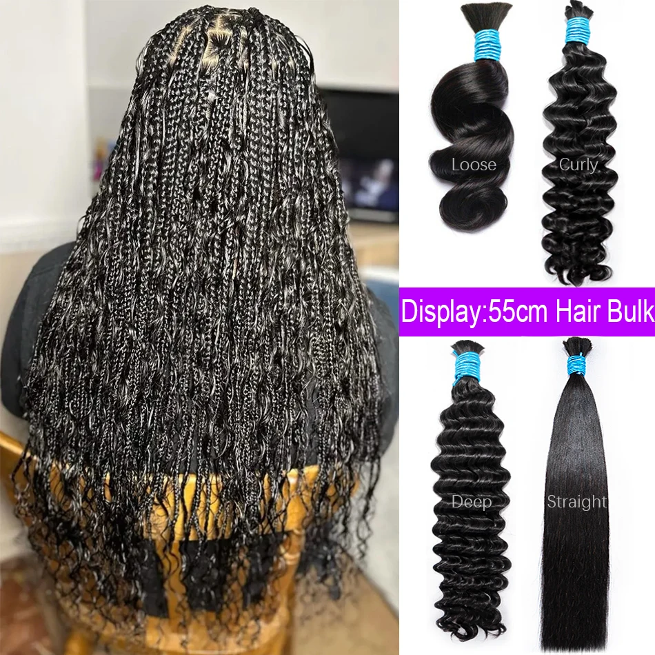 

Wholesale Natural Human Hair Extension Straight Deep Indian Hair Vendor Virgin Bundles Bulk Human Hair For Braiding Dropshipping