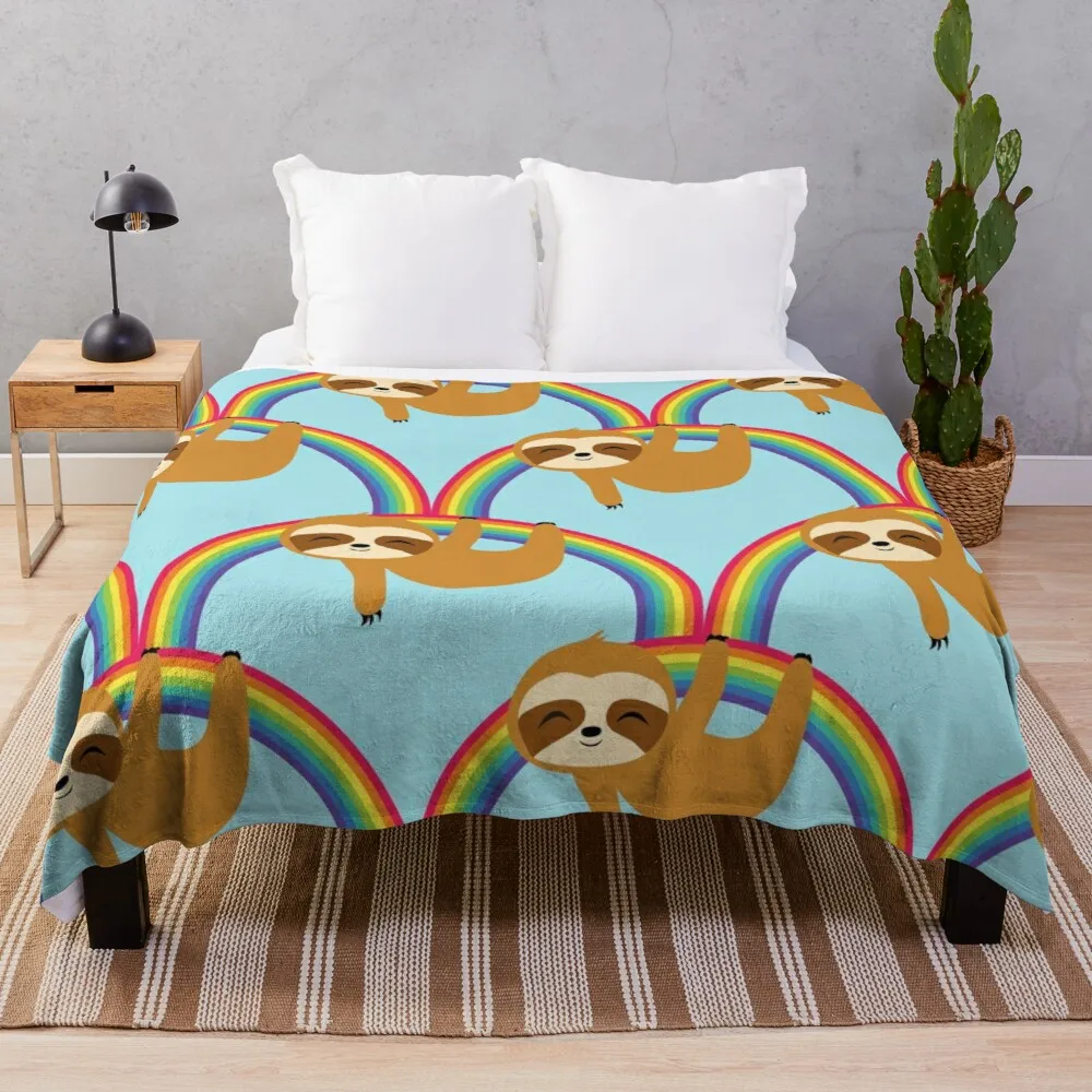 Sloth on Rainbow, Cute Sloth Hangign on Rainbow, Take it SlowThrow Blanket Thin Blanket
Sloth on Rainbow, Cute Sloth Hangign on Rainbow, Take it SlowThrow Blanket Thin Blanket