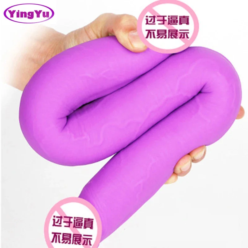 

Soft Ended Dildo Lesbian Sex Toy 49cm Long Realistic Penis Double Penetration Vagina Anal Stimulation dildos For Women