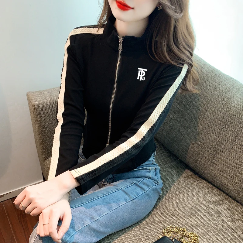 

Temperament short cardigan jacket Spring/Summer 2023 New zippered baseball jacket Fashion reducing age and slimming on casual cl