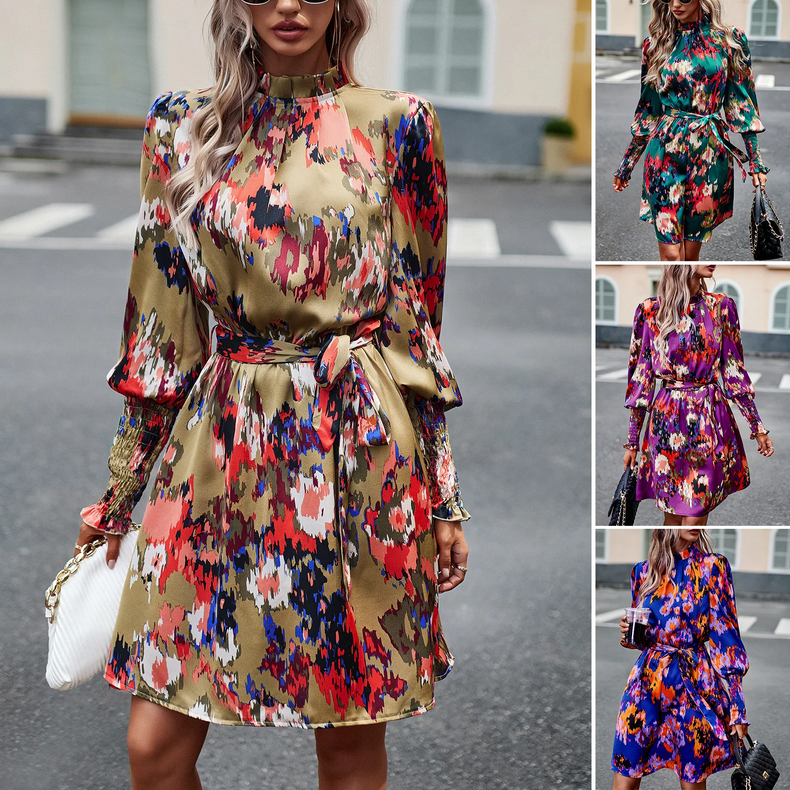 Long Sleeve Dresses Female Office Lady Vintage Dresses Women Elegant High-Waisted Print Dress Up Autumn Lace-Up Streetwear
Long Sleeve Dresses Female Office Lady Vintage Dresses Women Elegant High-Waisted Print Dress Up Autumn Lace-Up Streetwear